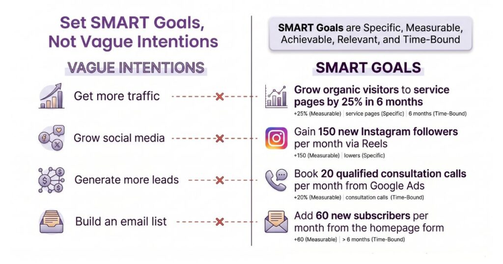 Step 2: Set SMART Goals, Not Vague Intentions